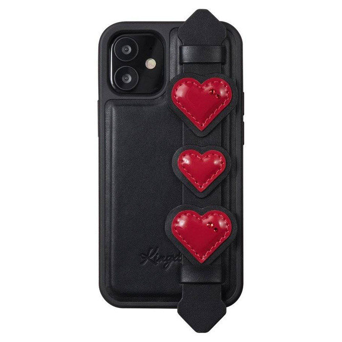 Kingxbar Sweet Series zselés tok, valódi Swarovski kristályokkal díszített, állvánnyal iPhone 12 mini black