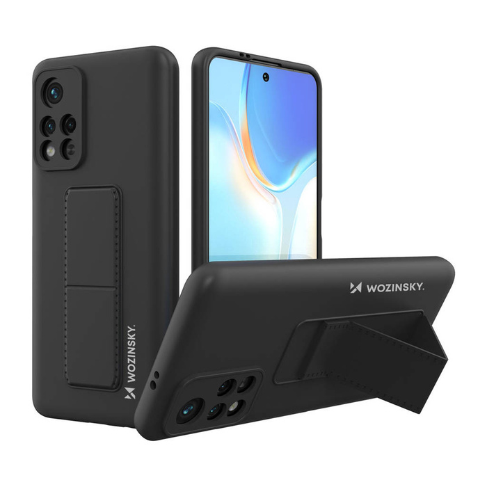 Wozinsky Kickstand Case rugalmas szilikon állványburkolat Xiaomi Telefontok 10 fekete