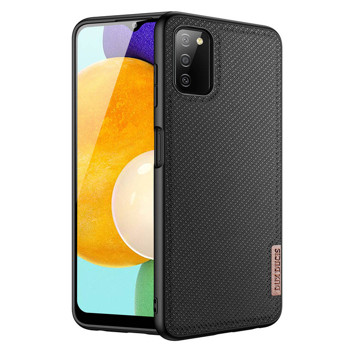 Etui Dux Ducis Fino recouvert de matière nylon pour Samsung Galaxy A03s noir