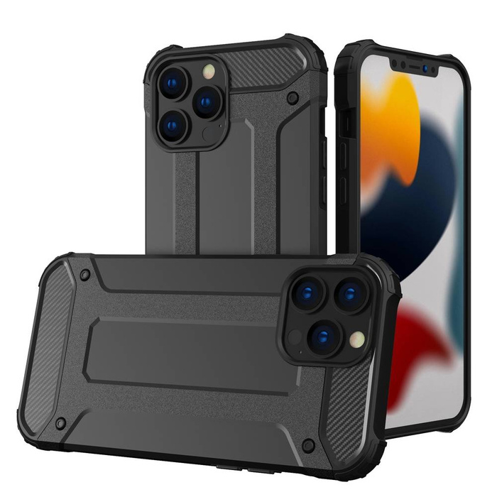 Hybride Armor hybride blindé coque housse iPhone 13 Pro Max noir