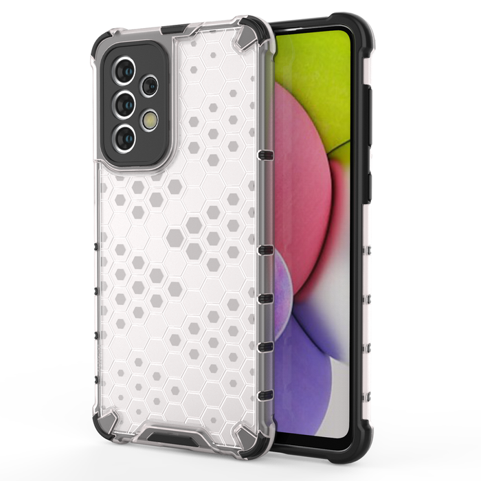 Cover a nido d'ape blindata con cornice in gel per Samsung Galaxy A33 5G trasparente