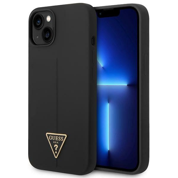 Case Guess GUHCP14MSLTGK iPhone 14 Plus 6.7" black/black hardcase Silicone Triangle