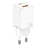 Gouvernance de l'USAMS. réseau. 1xUSB-C + 1xUSB T43 33W (tête seule) PD3.0 + QC3.0 Fast Charging blanc / blanc CC144TC02 (US-CC144)