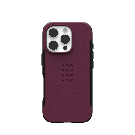 UAG Civilian Magsafe - protective case for iPhone 16 Pro compatible with MagSafe (bordeaux)