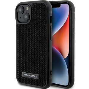Karl Lagerfeld KLHCP15SHDSPLK iPhone 15 6.1" negro/negro durocase Rhinestone Logo Metal Plate
