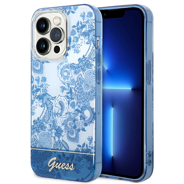 Case Guess iPhone 14 Pro 6.1" blue/blue hardcase Porcelain Collection