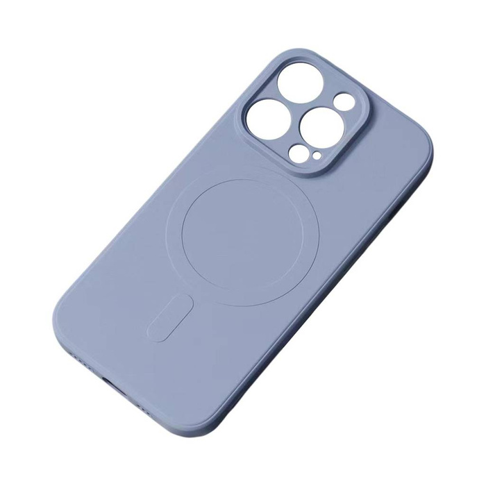 Funda de silicona compatible con MagSafe para iPhone 15 Pro Funda de silicona - Gris