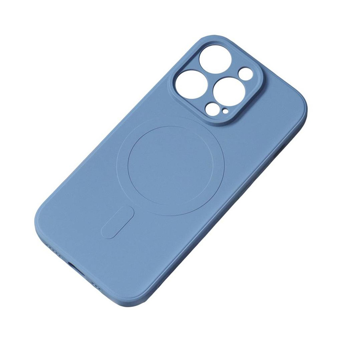 Coque en silicone compatible MagSafe pour iPhone 15 Pro Max Silicone Case - bleu marine