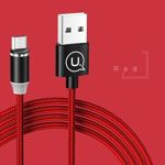 Câble Filet tressé MagUSAMS MicroUSB U-Sure 2.1A 1m Rouge