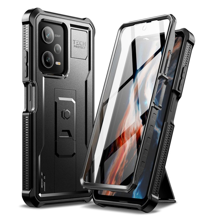 Telefontok Tech-protect Kevlar Pro Xiaomi Redmi Note 12 Pro 5G / Poco X5 Pro 5G Fekete Case