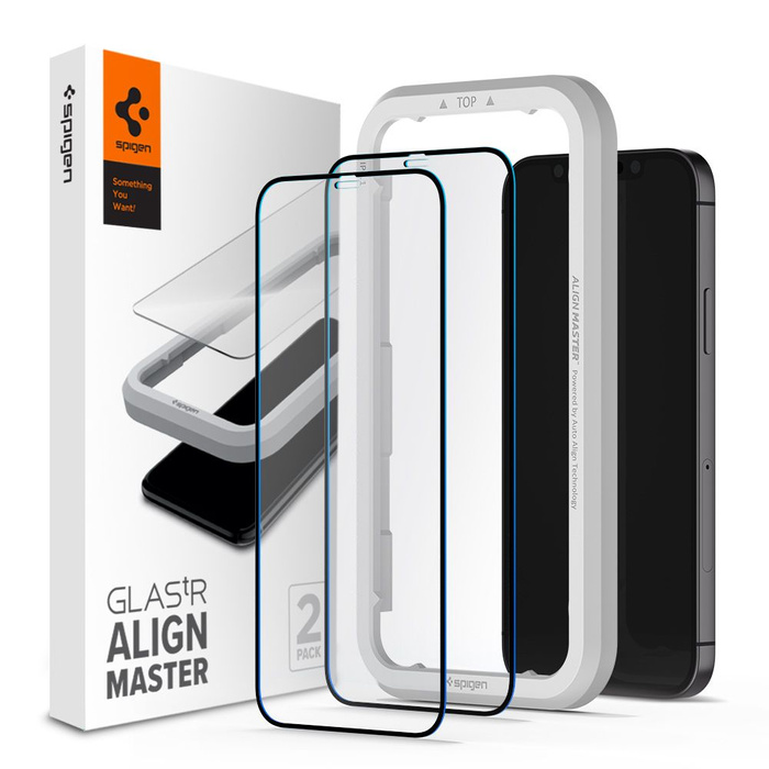 Tvrzené sklo SPIGEN Alm Glass Fc 2-pack iPhone 12 12 Pro Black