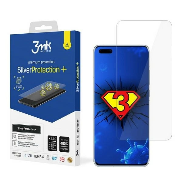 Screen Protector Antimicrobial 3mk Huawei Mate 40 Pro Silver Protect Wet Mounted