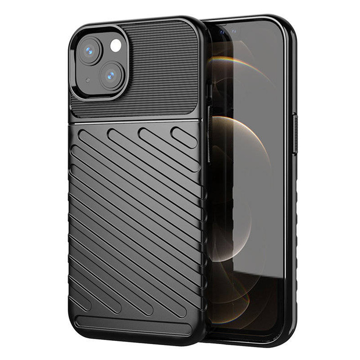 Thunder Case flexible blindé coque couverture iPhone 13 noir