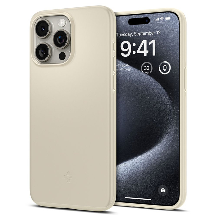 Hülle Spigen Thin Fit iPhone 15 Pro Dämpfer Beige