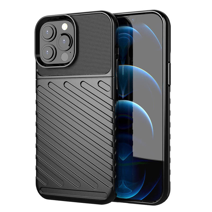 Thunder Case flexible blindé coque housse iPhone 13 Pro Max noir