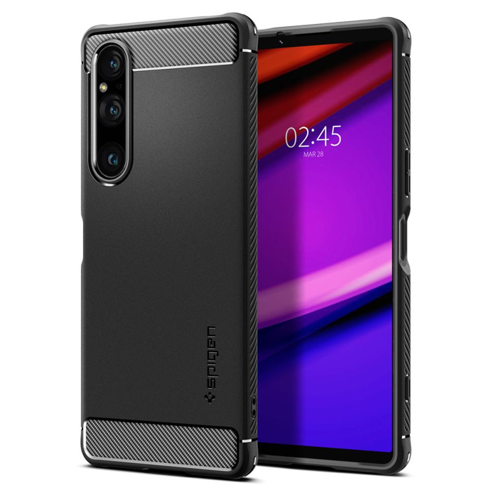 Hülle Spigen Rugged Armor Sony Xperia 1 V MATTE Schwarz Case