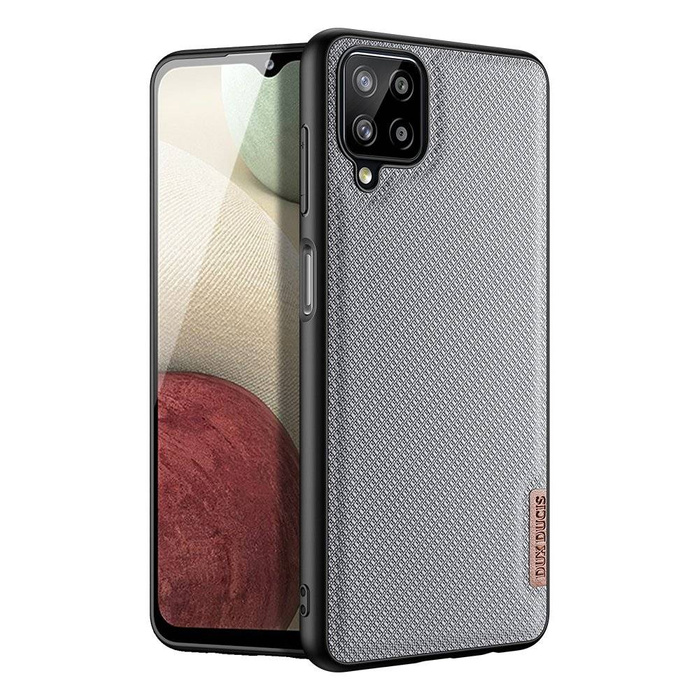 Dux Ducis Fino case covered with nylon material for Samsung Galaxy A12 / Galaxy M12 gray