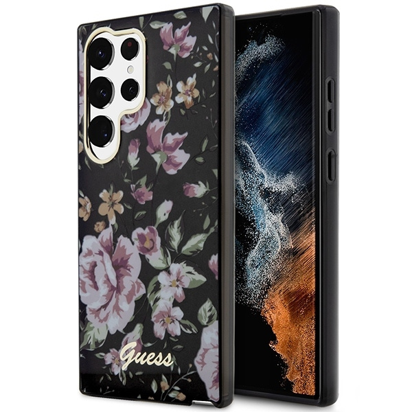 Obal Guess Guhcs23lhcfwsk S23 Ultra S918 Black/Black Hardcase Flower Collection Case