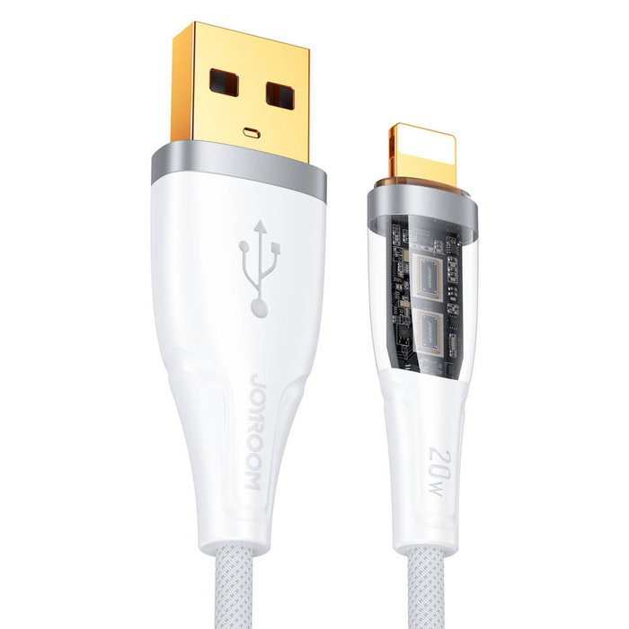 Joyroom kabel rychlé nabíjení s chytrým přepínačem USB-C - Lightning 2,4A 1,2 m bílý (S-UL012A3)