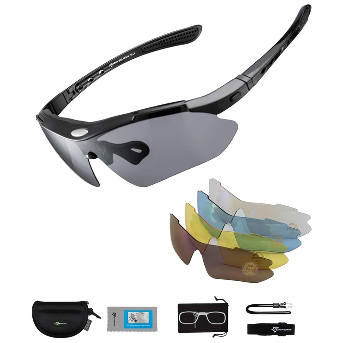 Lunettes de vélo polarisées Rockbros 10003 noires