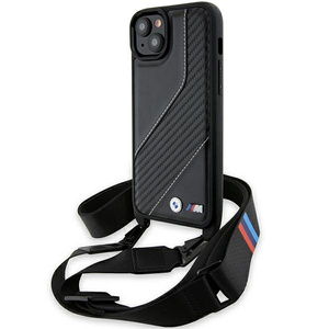 Case Bmw Bmhcp15m23pscck IPhone 15 Plus / 14 Plus 6.7" Black/black Hardcase M Edition Carbon Stripe & Strap Case
