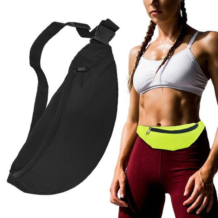 Bauchtasche Joggingtasche Gürteltasche Sporttasche Lauftasche für Schlüssel Brieftasche Dokumente schwarz