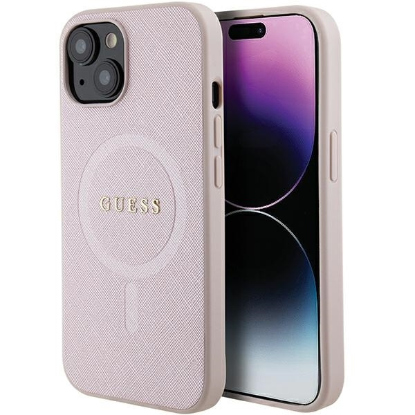 Guess GUHMP15MPSAHMCP iPhone 15 Plus 6.7" pink/pink hardcase Saffiano MagSafe