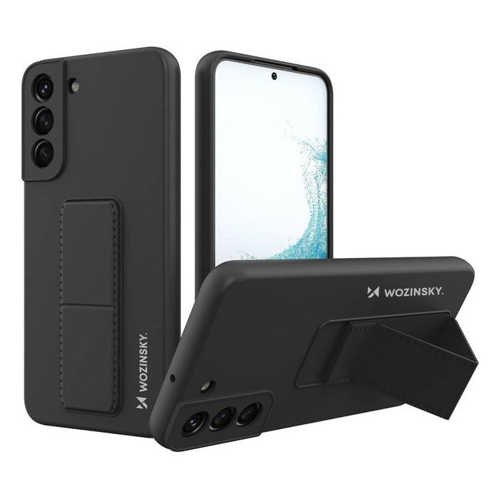 Wozinsky Kickstand Case silikonový kryt stojánku pro Samsung Galaxy S22 + černý