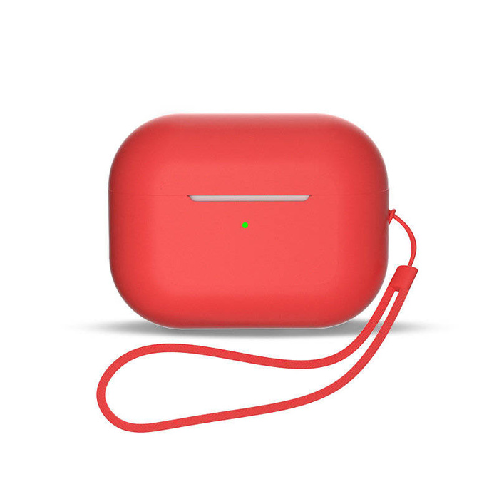 Housse en silicone pour AirPods 1 / AirPods 2 + dragonne - rouge