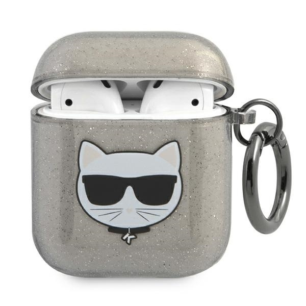 Case KARL LAGERFELD Apple AirPods Glitter Choupette Black Case