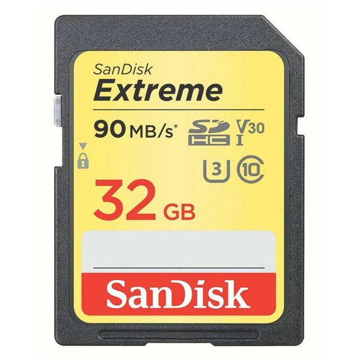 SanDisk Extreme SDHC memory card 32 GB 90/40 MB/s V30 UHS-I U3