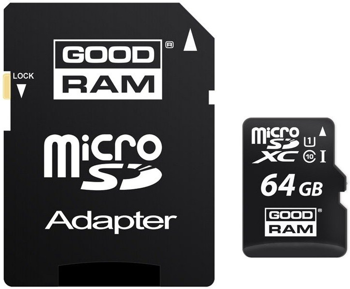 Paměťová Karta Micro Sdxc 64GB GOODRAM + SD adaptér Class 10 UHS