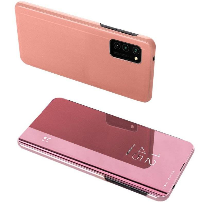 Clear View Case étui coque avec housse flip cover Samsung Galaxy A72 4G rose