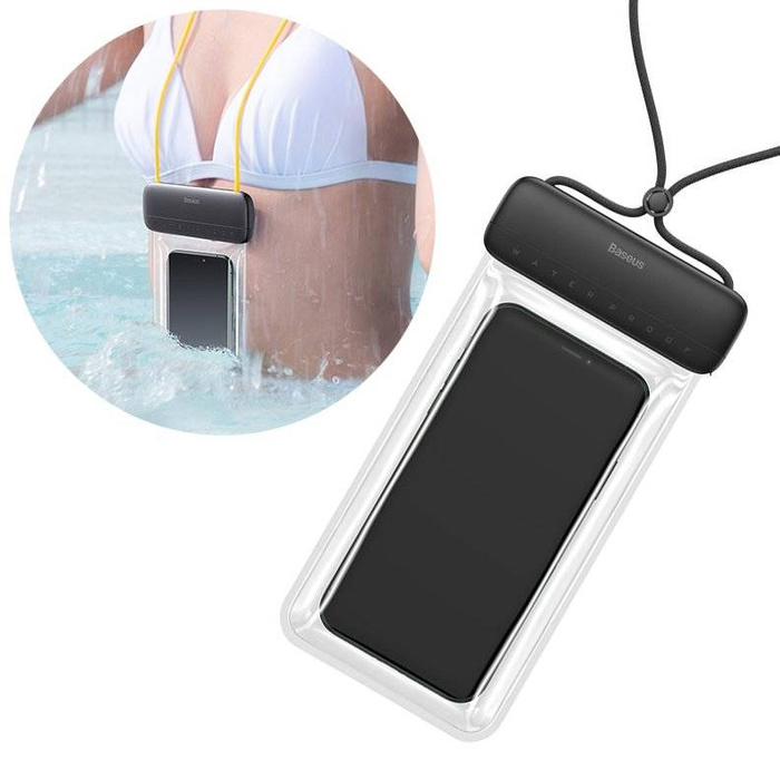 Baseus universal waterproof cover phone case (max 7.2``) for swimming pool by the water IPX8 black (ACFSD-DG1)