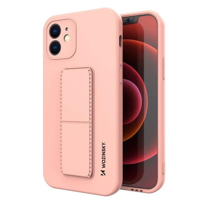 Wozinsky Kickstand Case Flexible Silicone Stand iPhone XS Max Rose