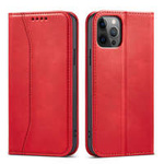 Magnet Fancy Case Case für iPhone 12 Pro Max Tasche Brieftasche Kartenhalter Rot