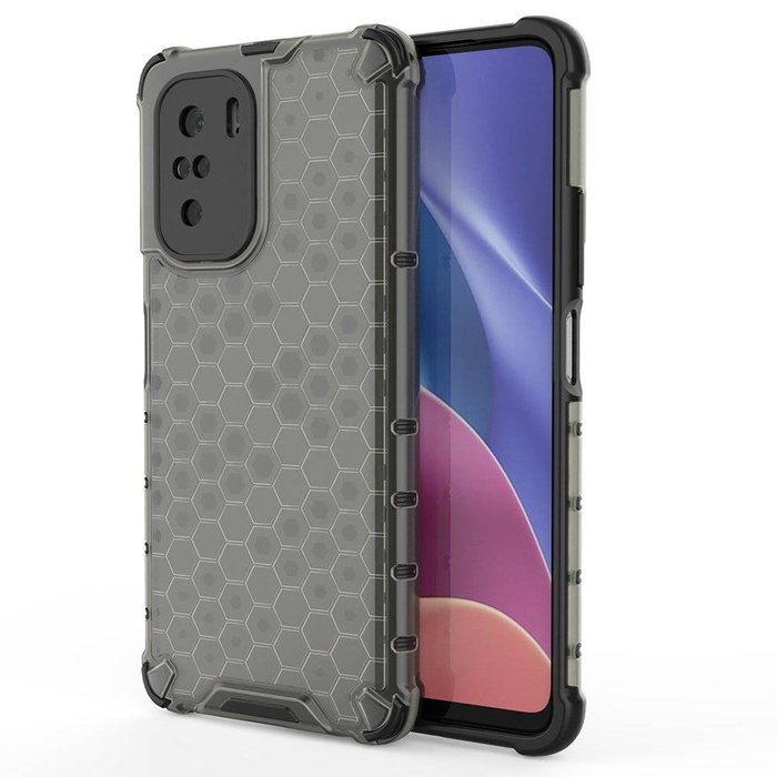 Honeycomb pouzdro pancéřový kryt s gelovým rámem Xiaomi Redmi K40 Pro+ / K40 Pro / K40 / Poco F3 černý