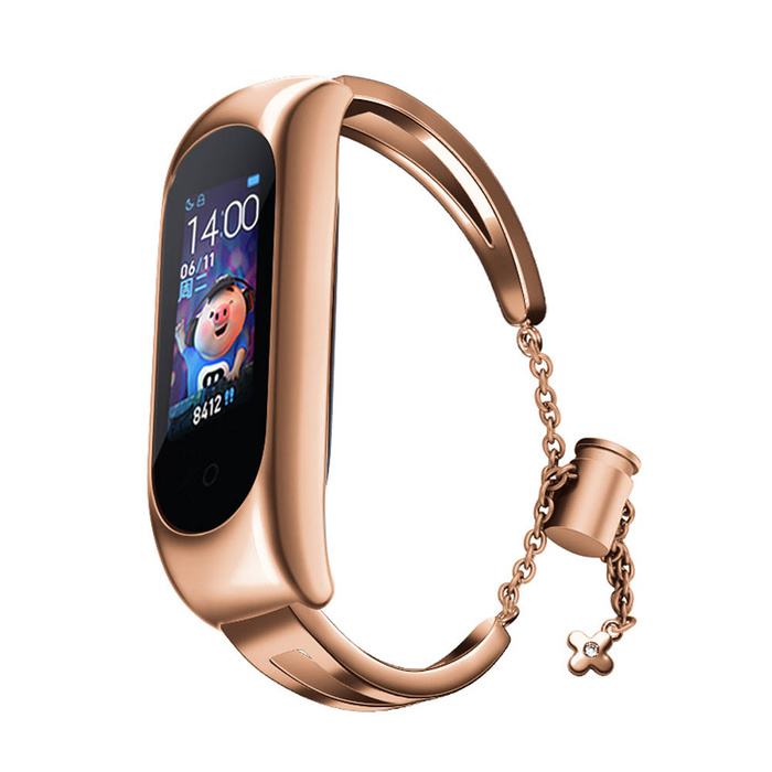 Replacment metal band bracelet strap for Xiaomi Mi Band 6 / 5 / 4 / 3 rose gold