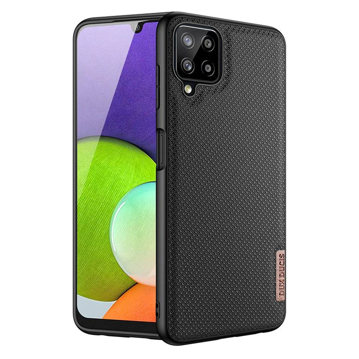 Coque Dux Ducis Fino recouverte de matière nylon pour Samsung Galaxy A22 4G noire