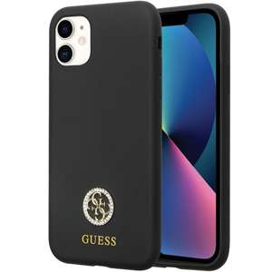 Case Guess GUHCN614DGPK iPhone 11 / Xr 6.1" black/black hardcase Silicone Logo Strass 4G Case