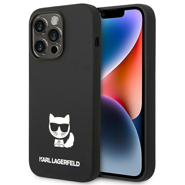 Hülle KARL LAGERFELD Apple iPhone 14 Pro Max Silicone Choupette Body Schwarz Hartcase