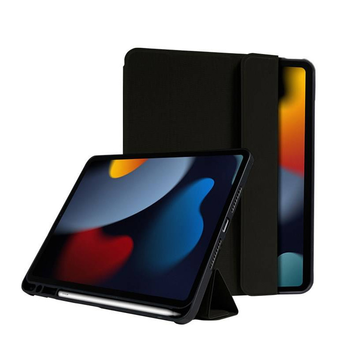 Crong FlexFolio - Coque iPad 10.2" (en anglais) (2021-2019) avec Apple Fonction crayon (noir)