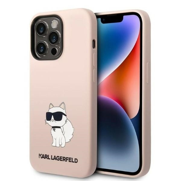 Telefontok Karl Lagerfeld iPhone 14 Pro Max 6.7" keménycase rózsaszín/rózsaszín szilikon Choupette