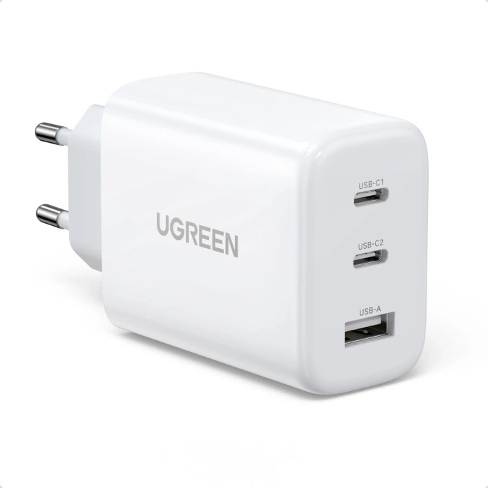 Ugreen Schnellladegerät 2x USB Typ C / USB 65W PD3.0, QC3.0/4.0+ weiß (CD275)