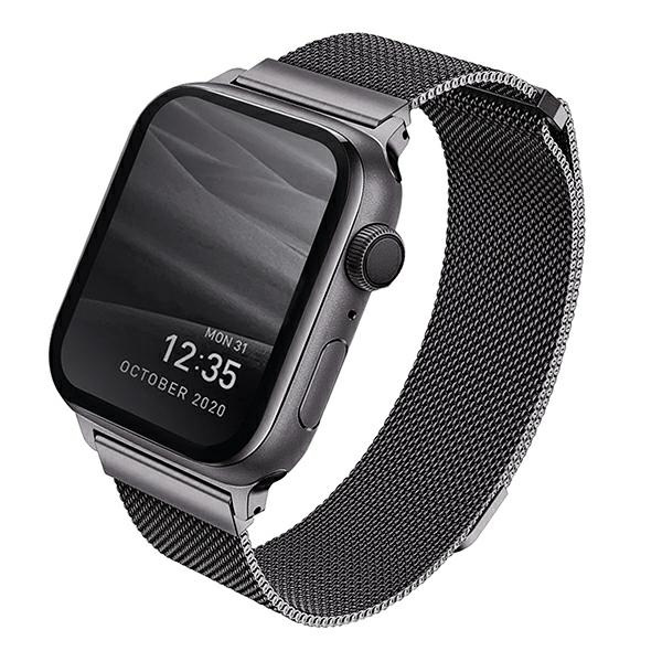 Uniq Dante Apple Watch Series 4/5/6/7 / SE 40 / 41mm strap. Stainless Steel graphite / graphite