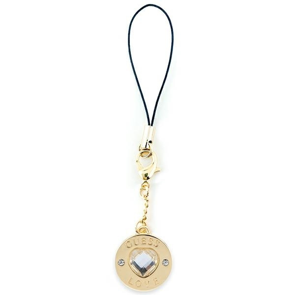 Guess - Pendentif GUCPMHGLD Téléphone - Strap Heart Diamond Charm with Rhinestones