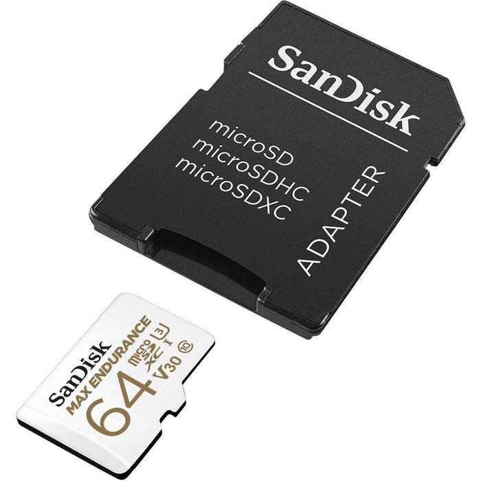 SanDisk Max Endurance Speicherkarte (DVR & Überwachung) microSDXC 64 GB mit Adapter