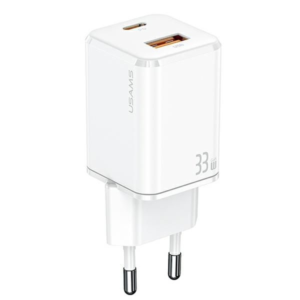 Gouvernance de l&#39;USAMS. réseau. 1xUSB-C + 1xUSB T43 33W (tête seule) PD3.0 + QC3.0 Fast Charging blanc / blanc CC144TC02 (US-CC144)