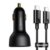 Baseus Superme Autoschnellladegerät USB / USB Typ C 100W PPS Quick Charge Power Delivery + USB Typ C Kabel 100W (20V/5A) 1m schwarz (TZCCZX-01)