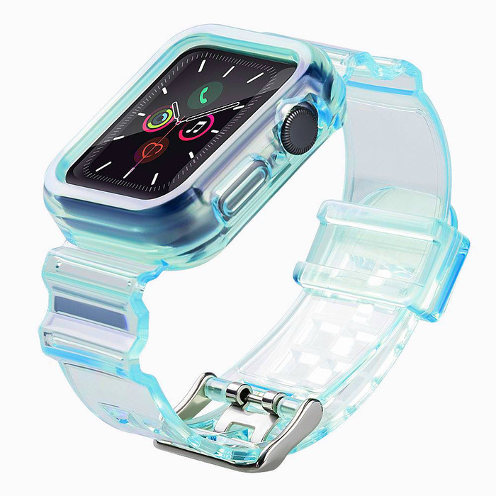 Jeu de bracelet lumineux en silicone bracelet bracelet coque pour Watch 3 42mm / Watch 2 42mm bleu